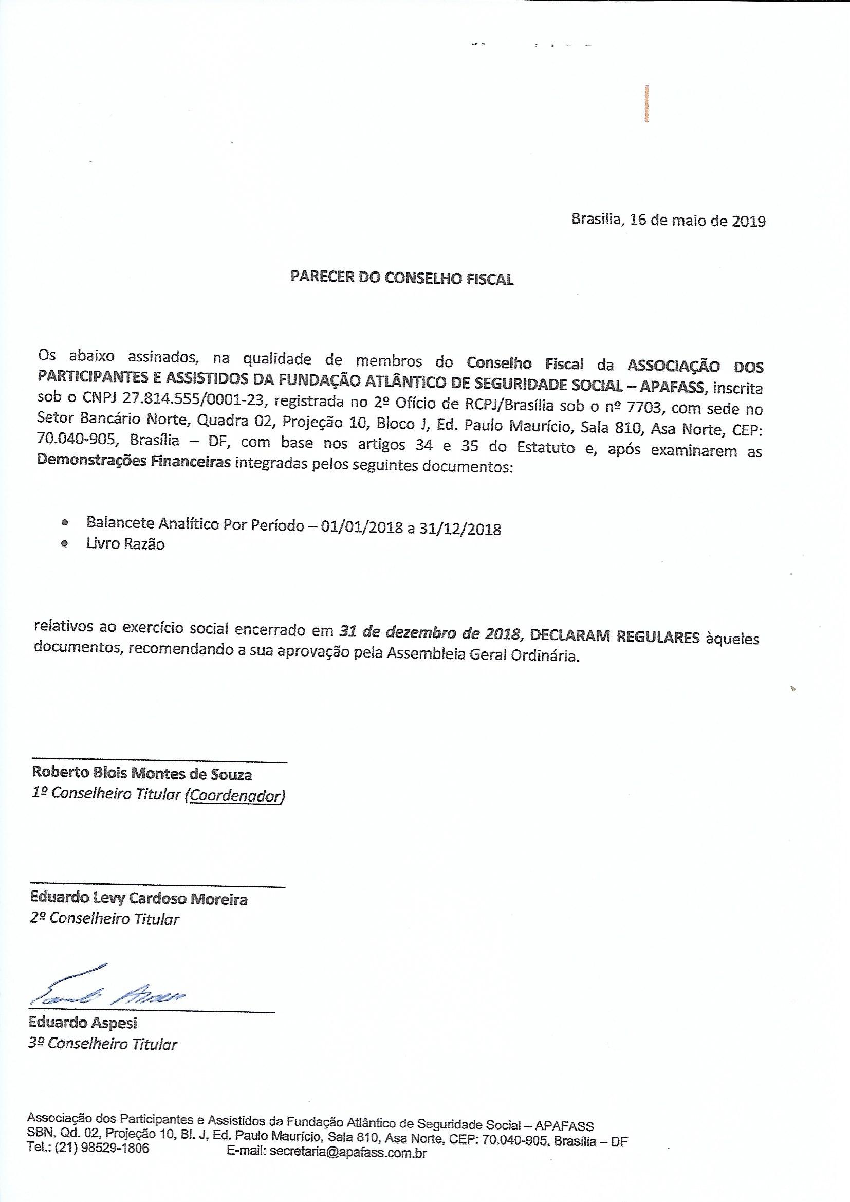 Parecer Do Conselho Fiscal Para Balancete Anal Tico Por Per Odo De